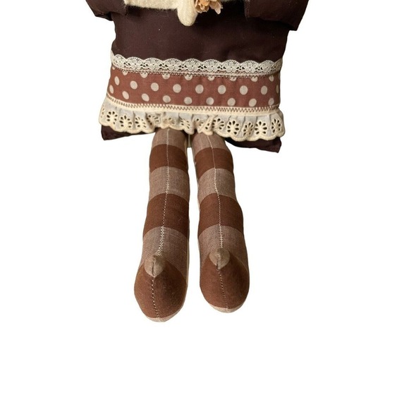 Vintage 1970s Whimsical Angel Plush Cloth Doll Decor Brown 19 Inches Home made - Picture 3 of 5